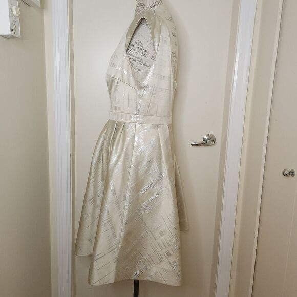 Brocade Fit & Flare Cocktail Dress - Picture 3 of 13